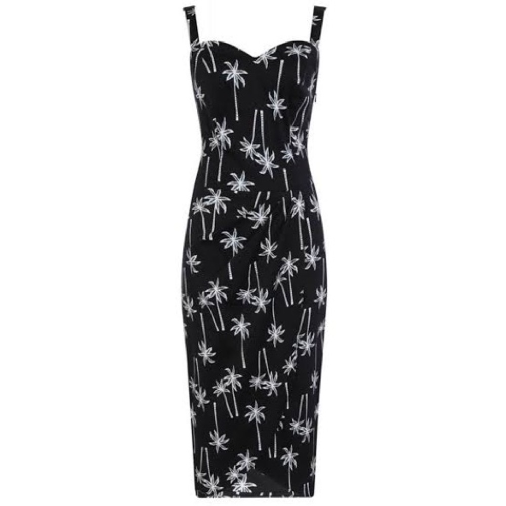Collectif black tiki palm tree wiggle sarong xxs - Picture 2 of 4